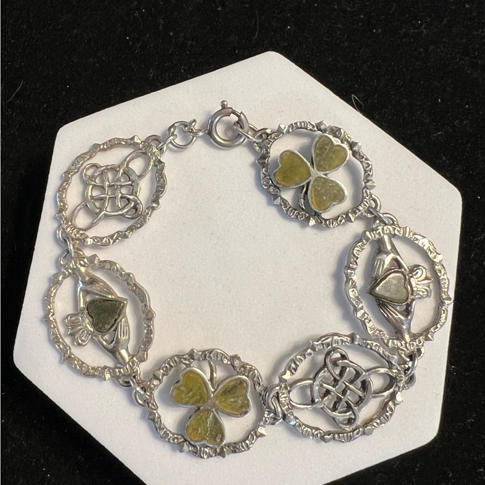 Vintage Celtic Sterling Connemara Link Bracelet
